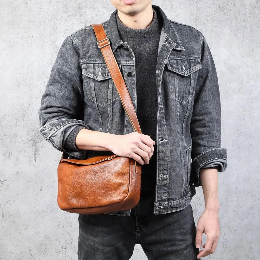 Top Leather Shoulder Bag Crossbody Bag Vegetable Tanned Leather Underarm Bag
