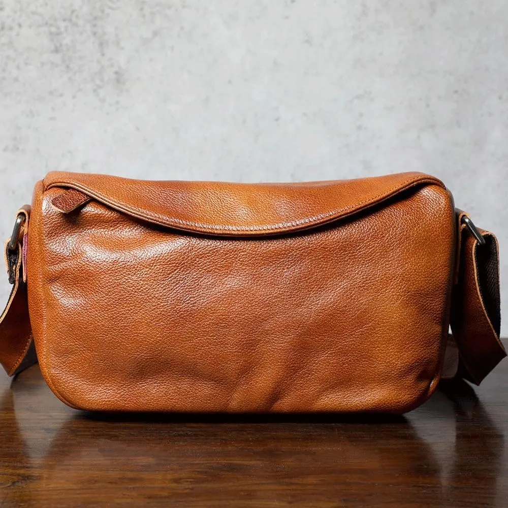 Top Leather Shoulder Bag Crossbody Bag Vegetable Tanned Leather Underarm Bag