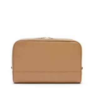 Top Zip Toiletry Bag Camel
