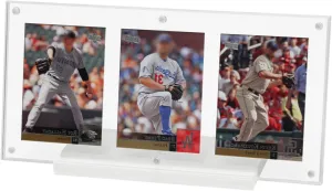 Trading Card Display Frame for 3 Standard Cards, TCG Acrylic Card Frame, Acrylic TCG Triple Cards Frames for Standard/Sports/Anime Collectible Cards (3 Standard Cards)
