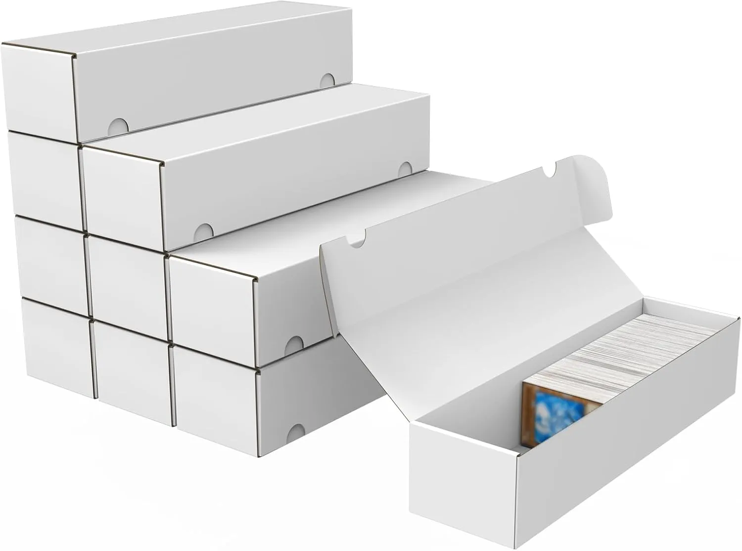 Trading Card Storage Box, 10-Pack 1100 Count Corrugated Cardboard Bulk Sports Storage Box for TCG/Magic/Mtg Basketball Cards, Collectible Trading Cards