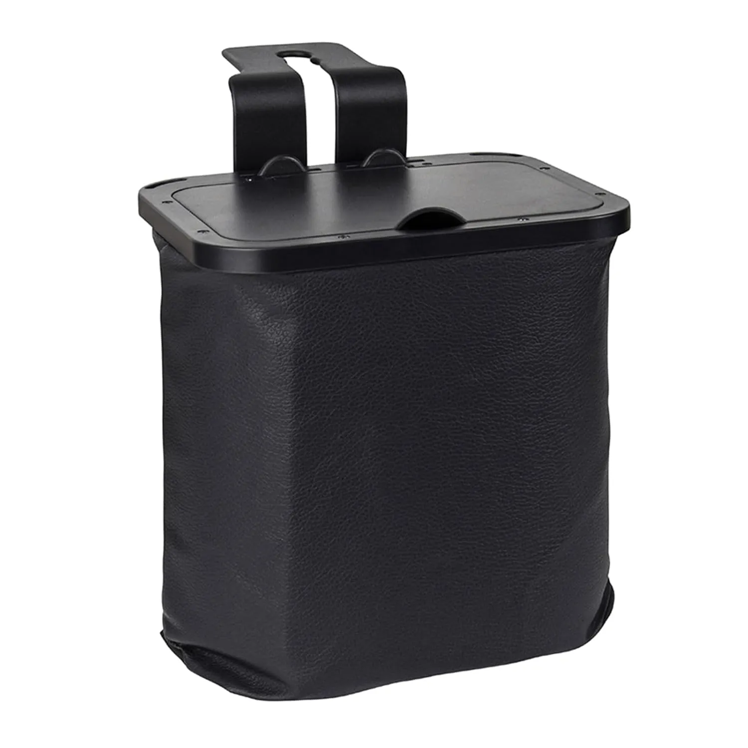 Trash Can Car Trash Can Rubbish Basket with Hook & Lid Waterproof Leather Garbage Bin Portable Waste Basket
