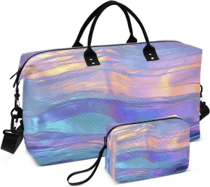 Travel Duffel Bag Large Weekender Overnight Bags for Women Men, Fluid Liquid Gym Bag with Toiletry Bag