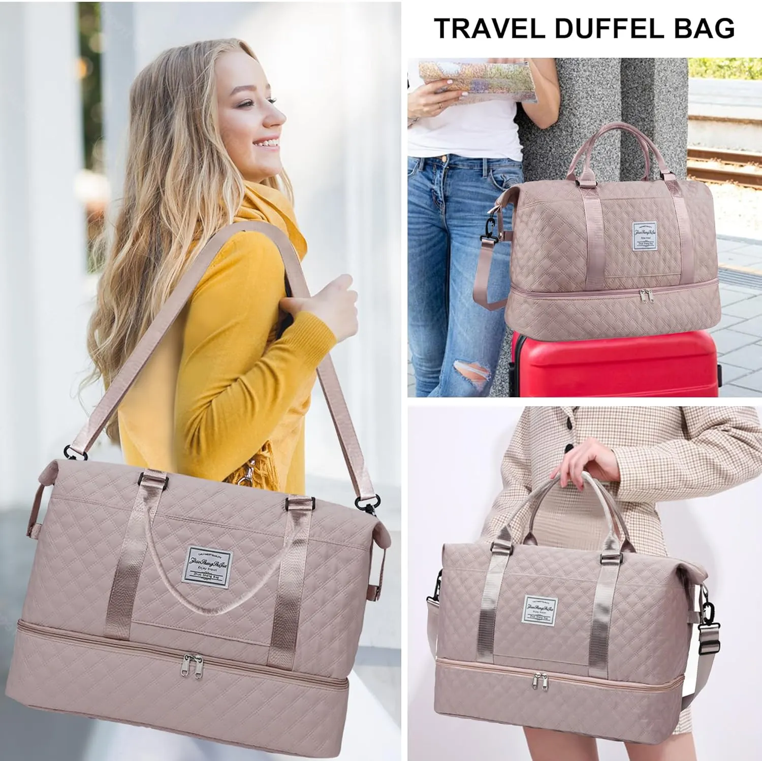 Travel Duffel Bag Weekender Overnight Bag for Women Carry On Gym Bag Travel Essentials