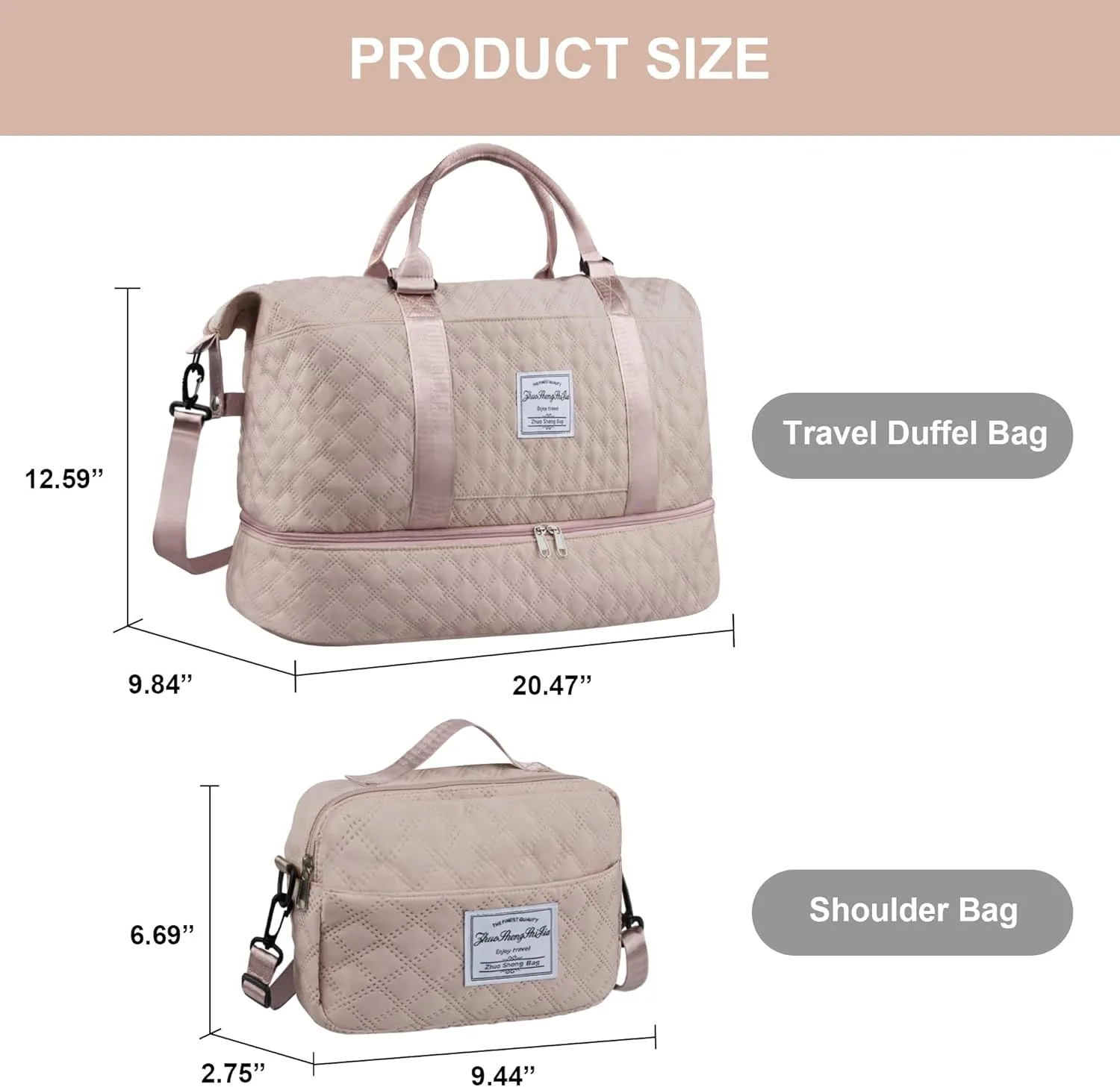 Travel Duffel Bag Weekender Overnight Bag for Women Carry On Gym Bag Travel Essentials
