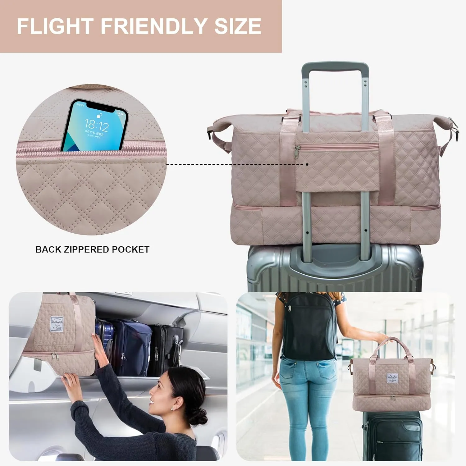 Travel Duffel Bag Weekender Overnight Bag for Women Carry On Gym Bag Travel Essentials