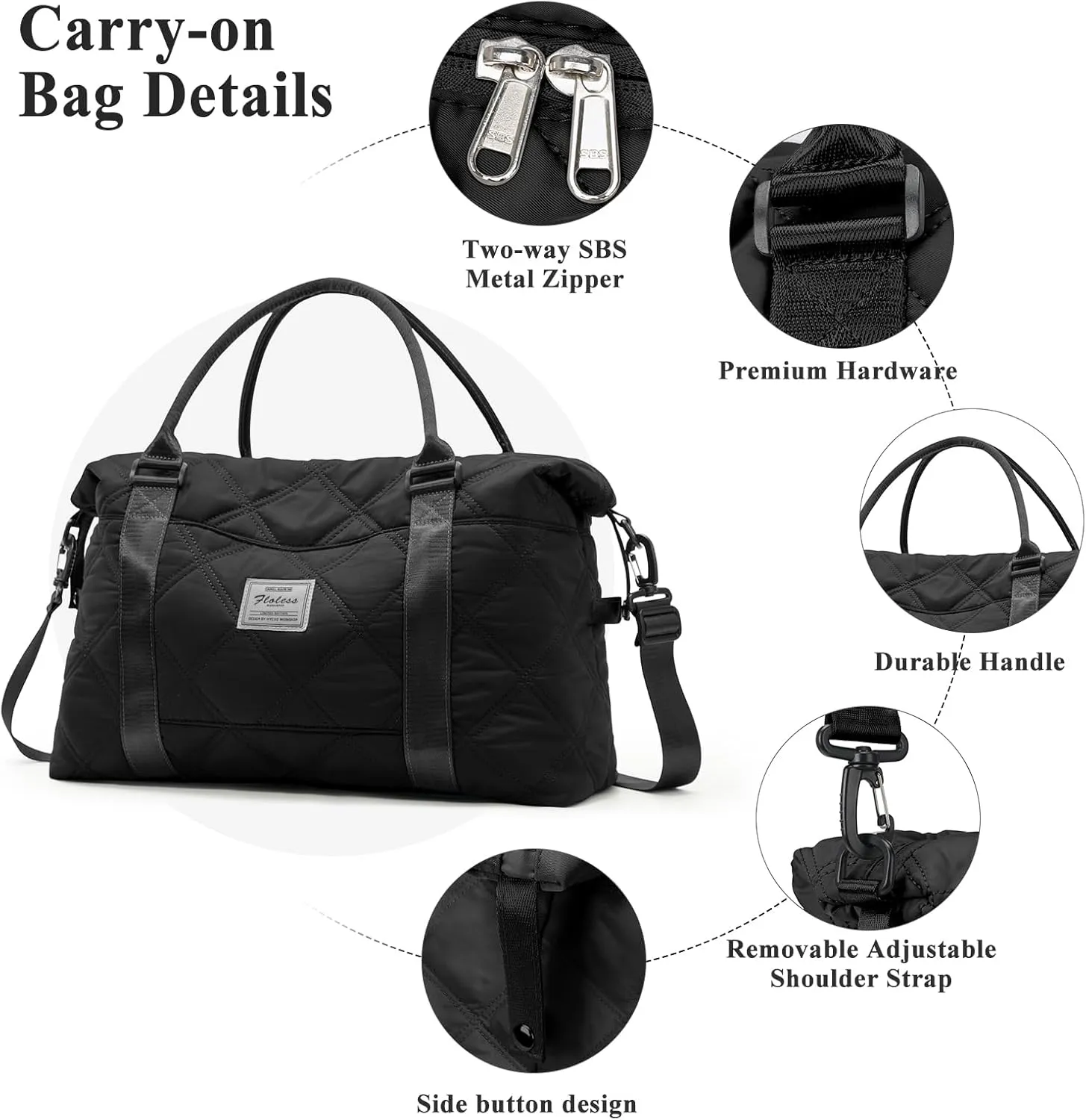 Travel Duffel Bag,Sports Tote Gym Bag,Shoulder Weekender Overnight Bag for Women