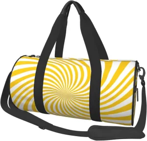 Travel Duffle Bag for Men Women, Yellow Spiral 1 Duffle Bags for Sport Gym Overnight Luggage