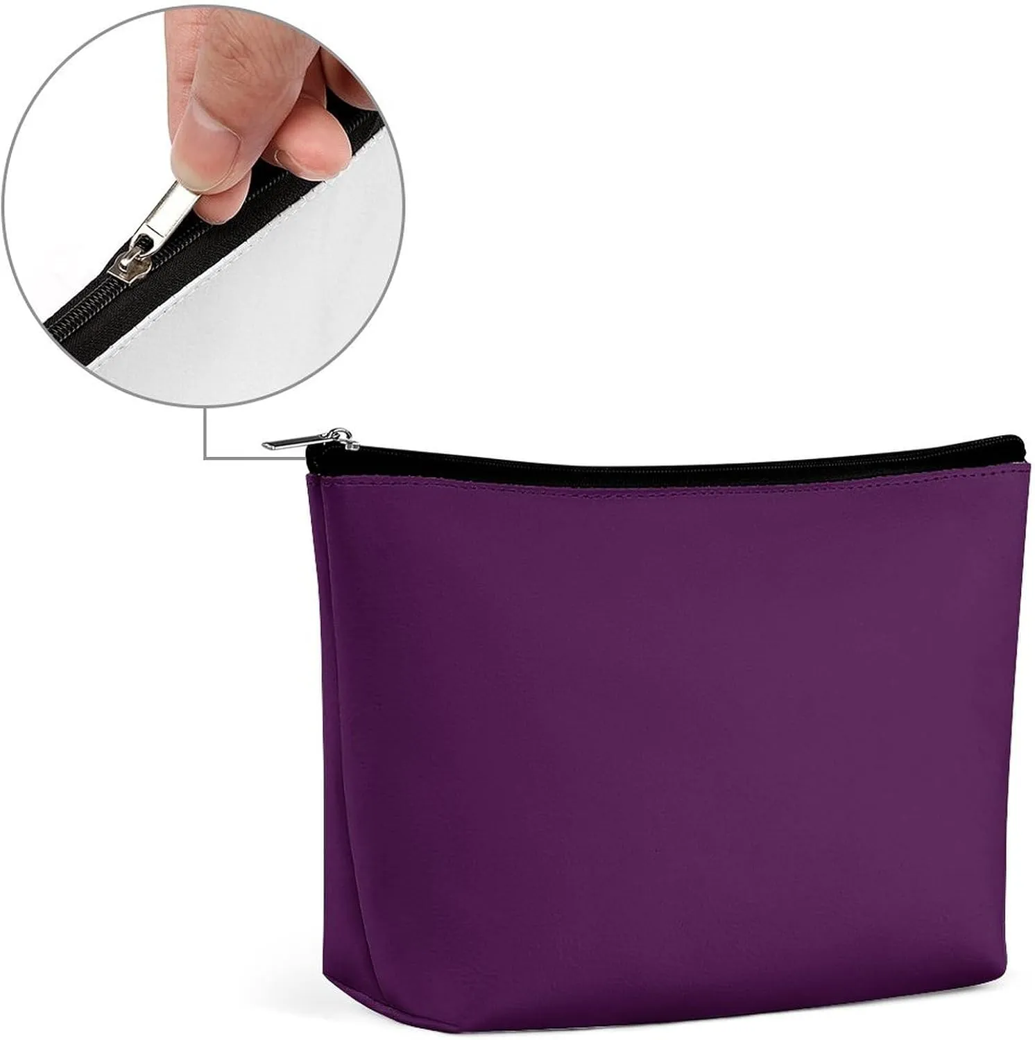 Travel Makeup Bag, Eggplant Purple Solid Color Cosmetic Bags for Women Large Capacity Waterproof Toiletry Pouch Make up Organizer