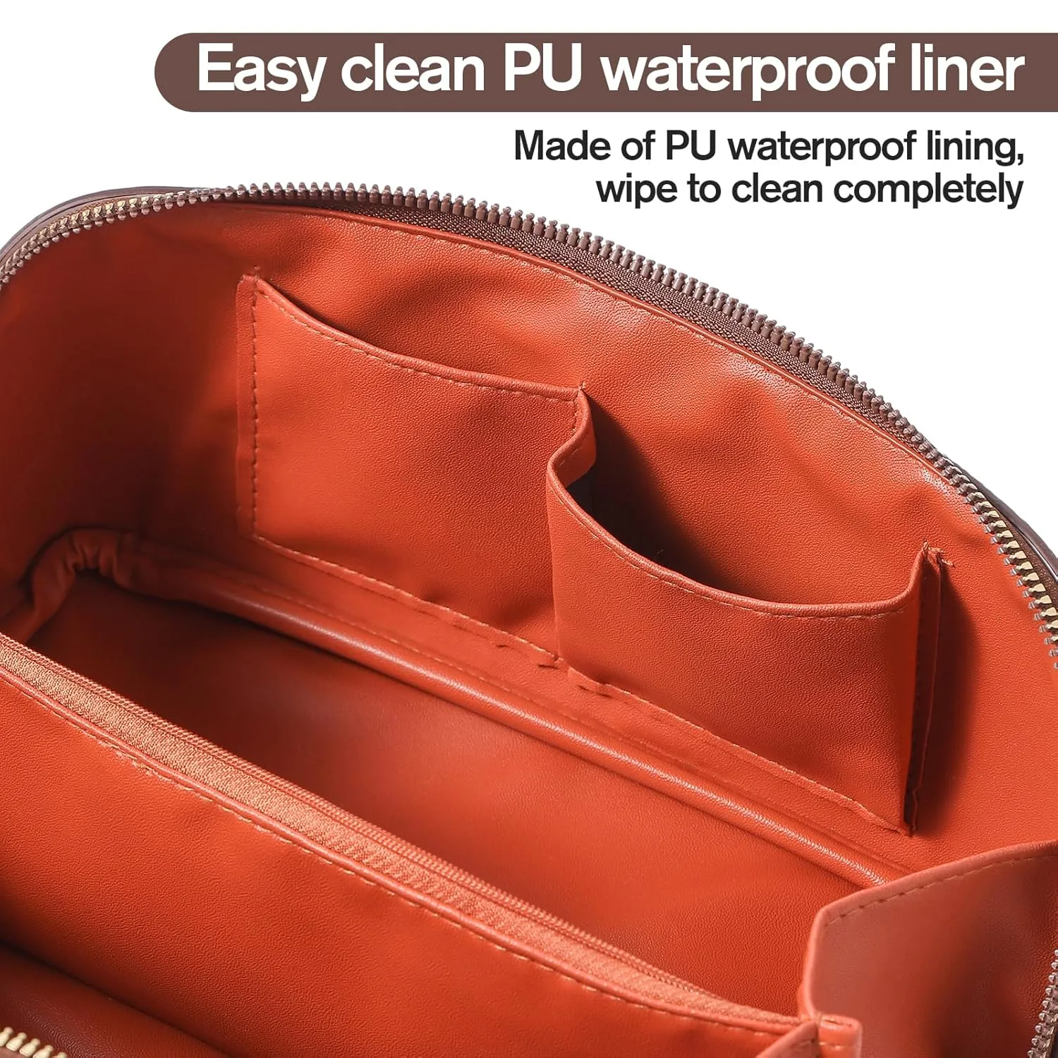 Travel Makeup Bag Travel Toiletry Bag Waterproof PU Leather Checkered Makeup Organizer Bag Woman Cosmetic Organizer Bag With Headband and Wristband Set(Black, Checkerboard pattern)