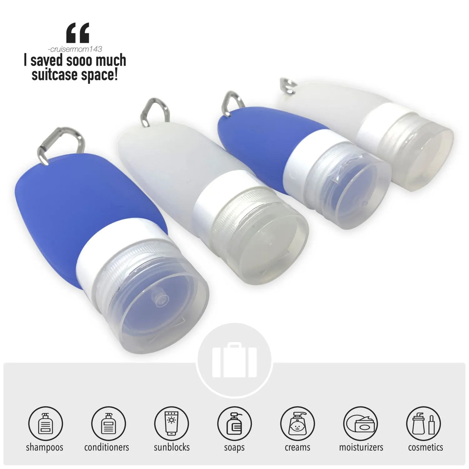 Travel Shampoo Bottles (Silicon) Leak Proof Squeeze Bottles