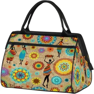 Travel Sports Bag for Women Tote Bag Mandala Africa Egypt Carry On Duffel Gym Bag Accessories Large Weekender Essentials Ladies Beach Waterproof Bag