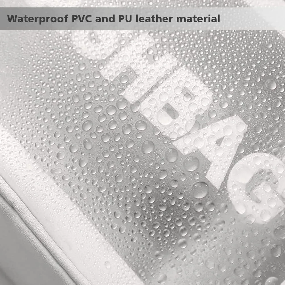 Travel Toiletry Bag for Women and Men, Matte Translucent Shower Bag with Handy Handle, Makeup Cosmetic Organizer Bag for Travel Toiletries Accessories (White)