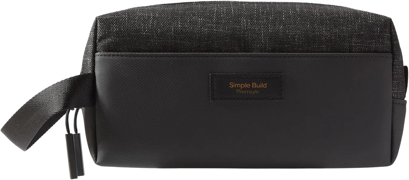 Travel Toiletry Bag Toiletry Organizer Dopp Kit Water-resistant Waterproof Shaving Bag for Toiletries Accessories Door Room Essentials - Black/Medium