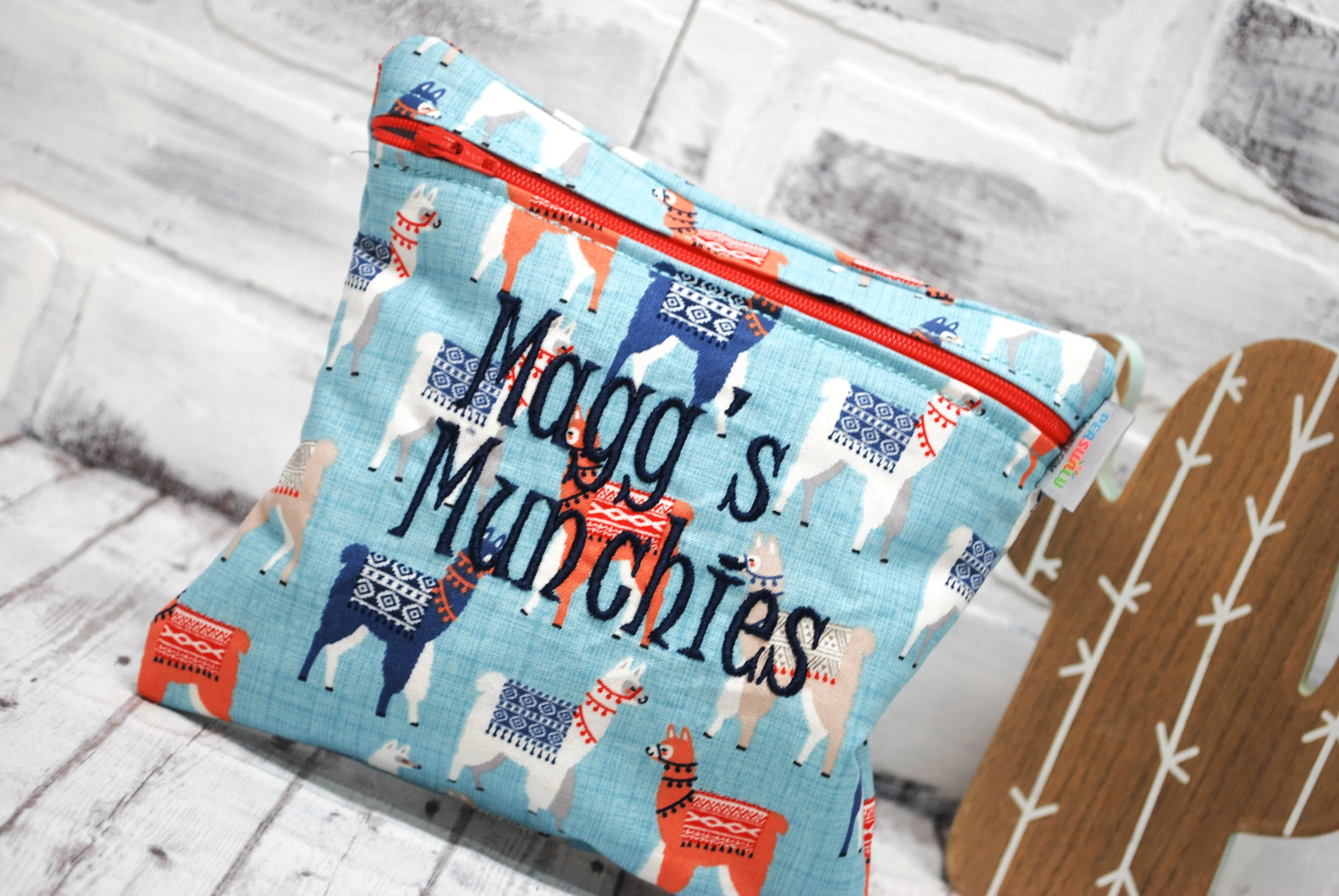Traveling Llamas Personalized Reusable Food Bag