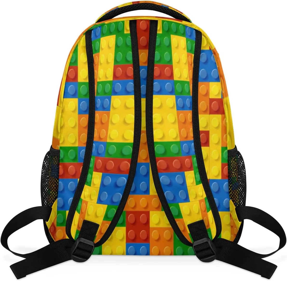 TropicalLife Backpack for School, Colorful Building Blocks School Bag for Girls Boys, Lightweight Travel Bookbag Casual College Daypack for Women Men