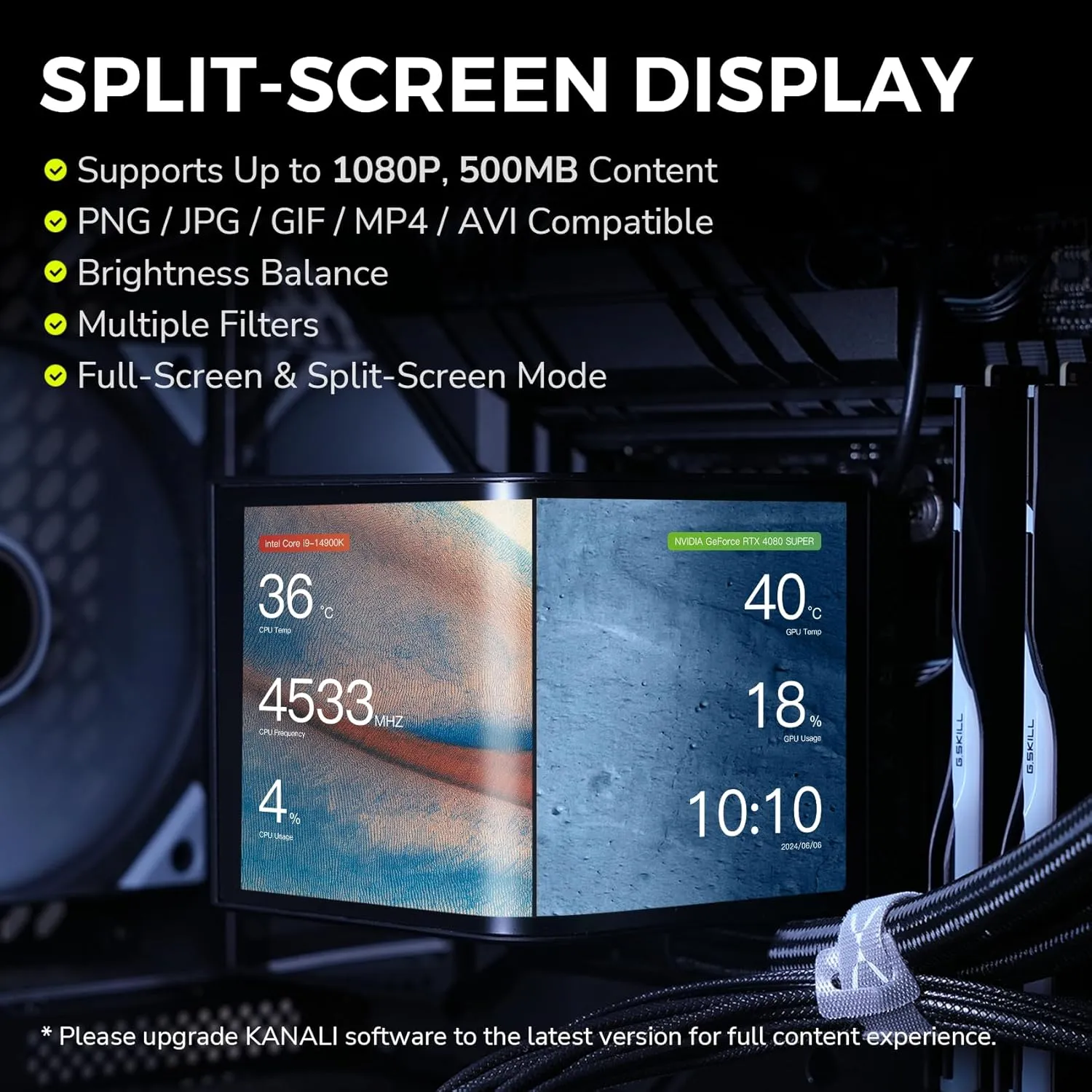 TRYX Panorama 360 ARGB 360mm AIO 6.5'' AMOLED Curved Screen 3D Anamorphic Effect Display Customizable AIO Cooler 360mm Asetek 8th Gen V2 320w TDP Magnetic ARGB Fan Intel LGA 1851/1700 AMD AM5/AM4
