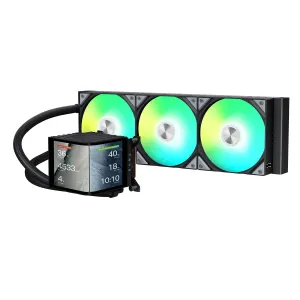 TRYX Panorama 360 ARGB 360mm AIO 6.5'' AMOLED Curved Screen 3D Anamorphic Effect Display Customizable AIO Cooler 360mm Asetek 8th Gen V2 320w TDP Magnetic ARGB Fan Intel LGA 1851/1700 AMD AM5/AM4