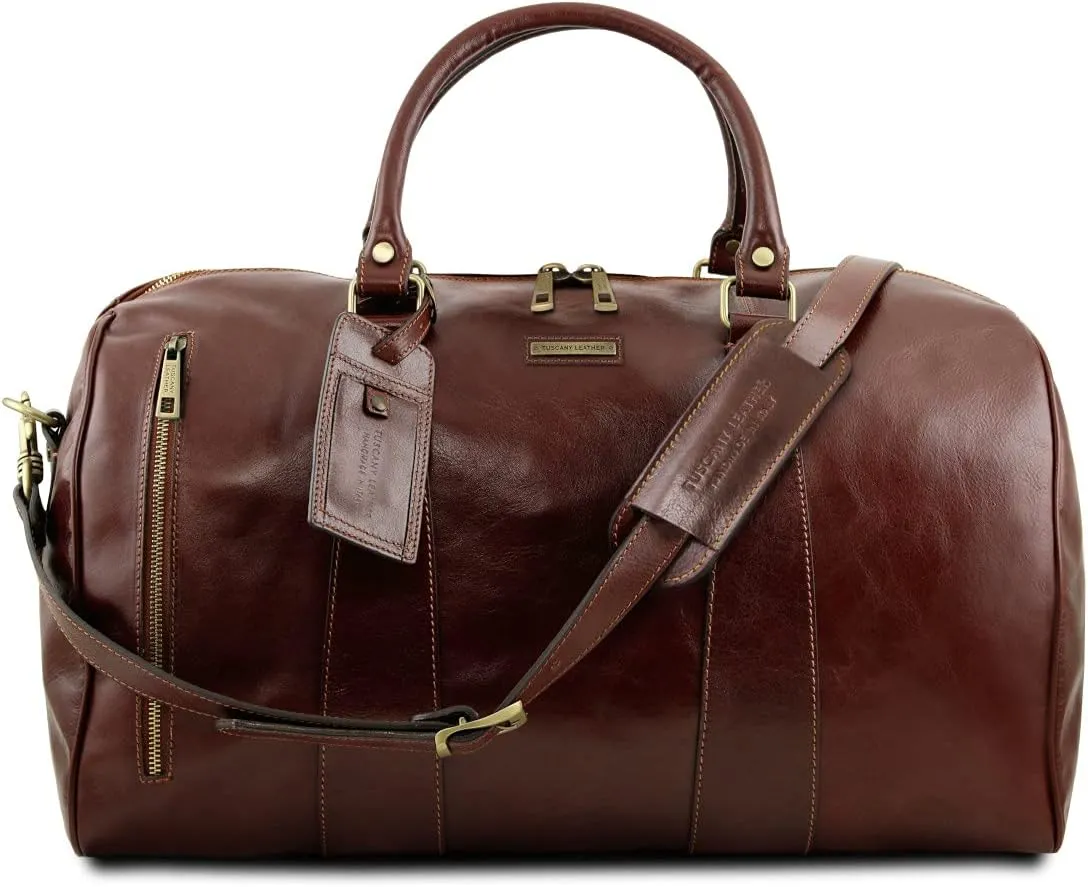 Tuscany Leather TL Voyager Travel leather duffle bag - Large size - TL141794 (Brown)