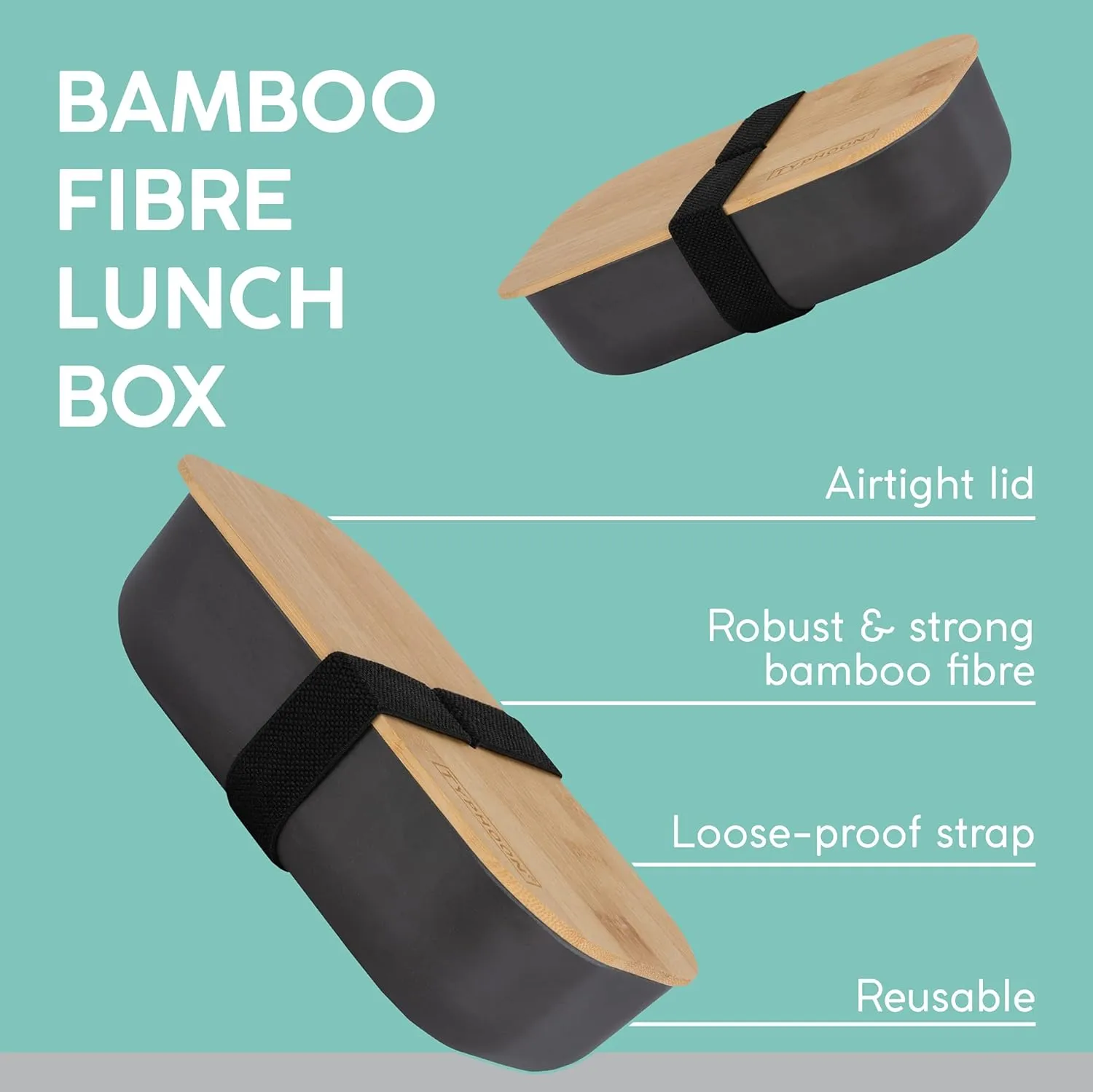 Typhoon PURE Collection | Bamboo Fiber Lunch Box - Color (Black)
