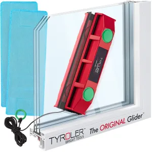 Tyroler Magnetic Window Cleaner | Double-Glazed Windows 0.8"-1.1" ONLY The Glider D-3 Glass Cleaner 3M Anti-Fall Rope Double-Sided Cleaning | Must Check Window Thickness Before Purchase