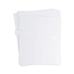 U Brands Data Card Replacement Sheet, 8.5 x 11 Sheets, Perforated at 1", White, 10/Pack