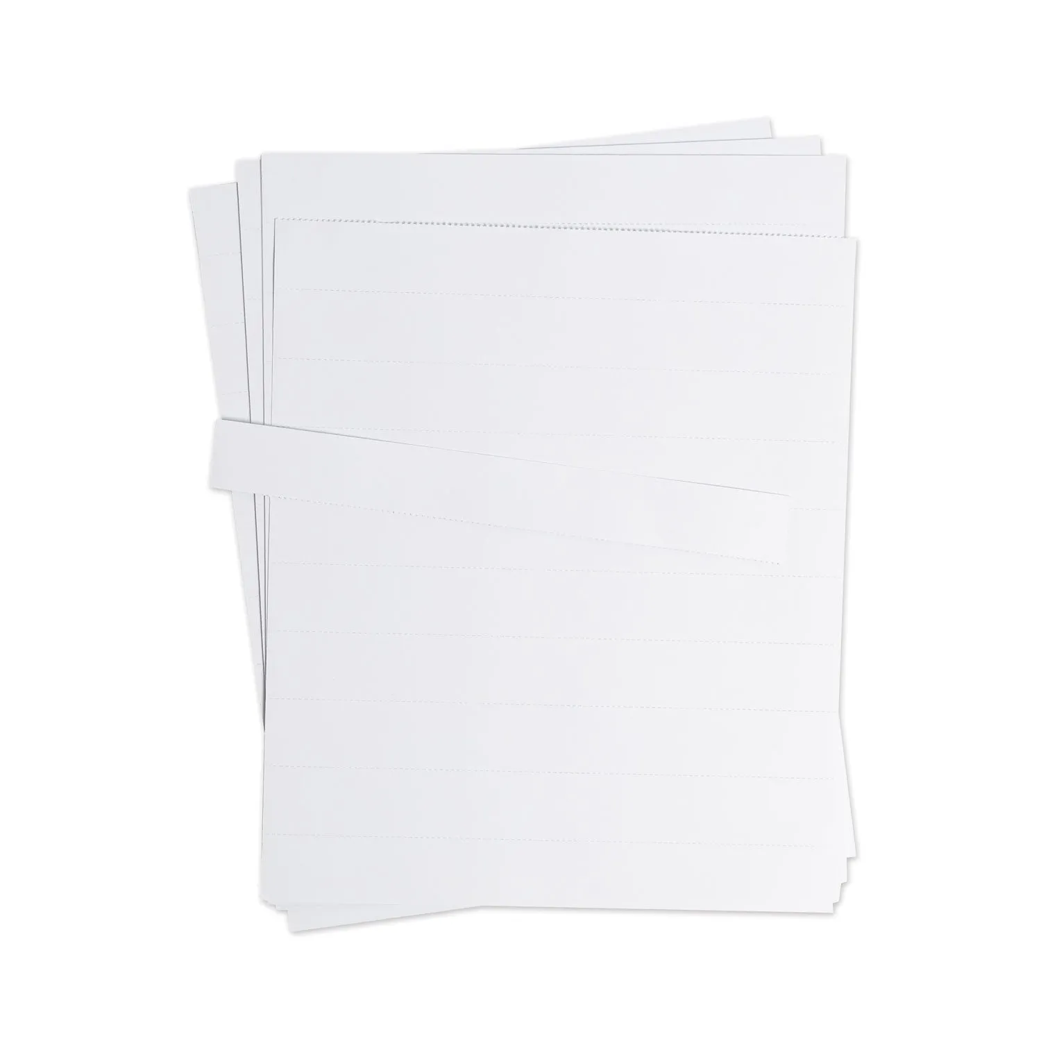 U Brands Data Card Replacement Sheet, 8.5 x 11 Sheets, Perforated at 1", White, 10/Pack