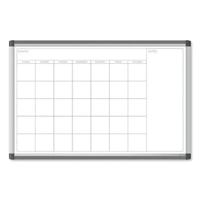 U Brands PINIT Magnetic Dry Erase Calendar, Monthly Planning/Scheduling, 36 x 24 (Actual Size: 35 x 23), White Surface, Aluminum Frame