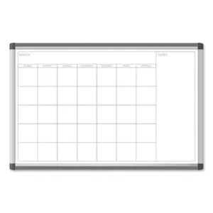 U Brands PINIT Magnetic Dry Erase Calendar, Monthly Planning/Scheduling, 36 x 24 (Actual Size: 35 x 23), White Surface, Aluminum Frame