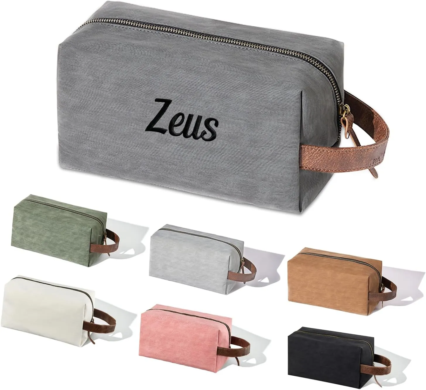 Ulico Personalized Toiletry Bag with Embroidery Name, Custom Large PU Travel Organizer for Men Women,Gift Ideal for Anniversary, Groomsmen, Wedding Day