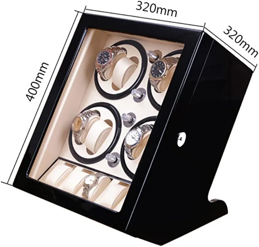 Ultra Quiet Motor for 8 5 Automatic Watches Watch Winders for Automatic Watches with LED Lights, Automatic Watch Winder with 5 Rotation Modes Luxurious PU Leather (E A)