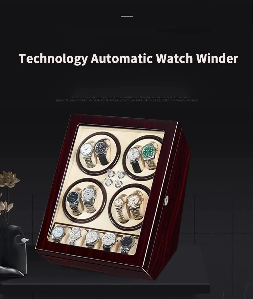 Ultra Quiet Motor for 8 5 Automatic Watches Watch Winders for Automatic Watches with LED Lights, Automatic Watch Winder with 5 Rotation Modes Luxurious PU Leather (E A)