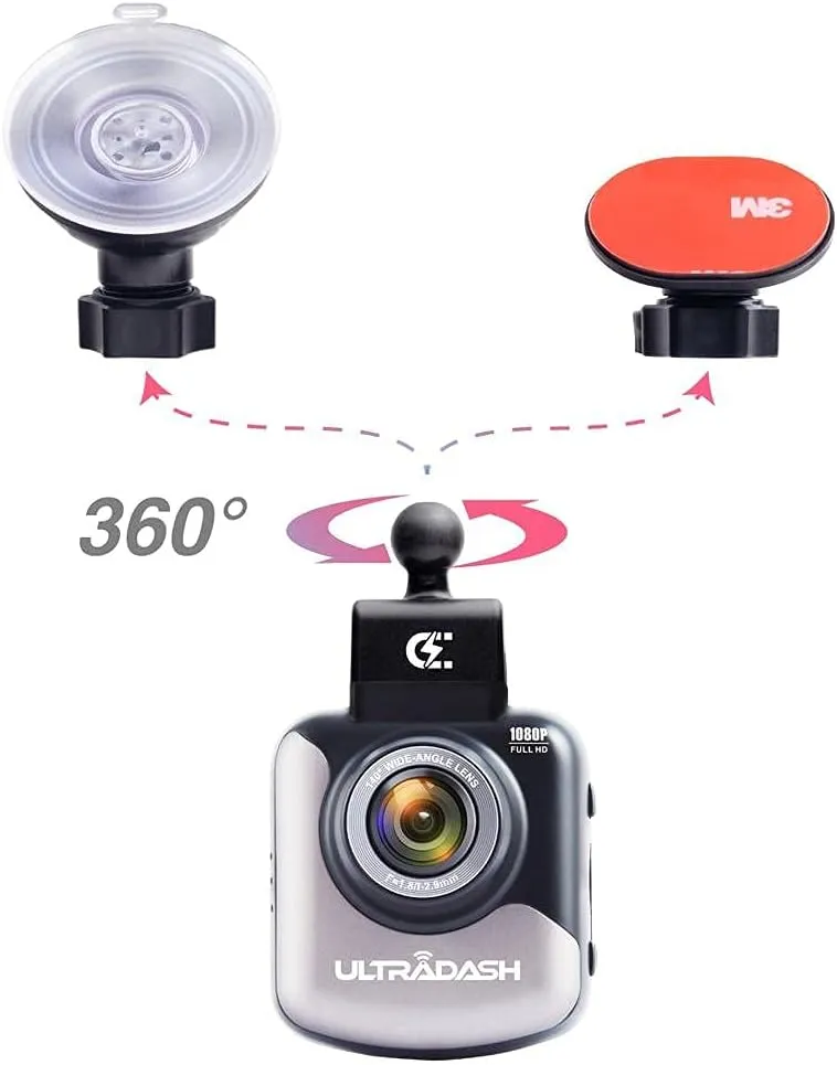 UltraDash Dash Cam, Magnetic Charging Mount, HDR High-end Night Image Sensor, 6 Layers Glass F1.8 140 Degree Wide Angle Lens, G-Sensor, 2 Inch LCD, Super Capacitor, Loop Recording