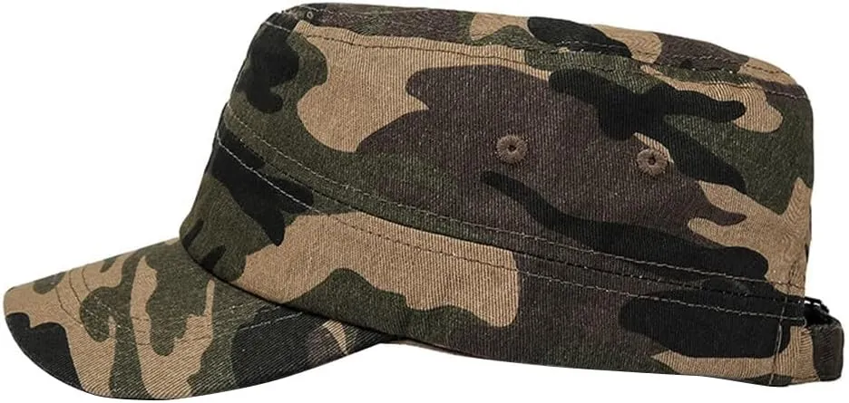 Unisex Cadet Army Cap Military Hat Camouflage Adjustable Unisex Flat Top Cap Men Women Army Baseball Cap