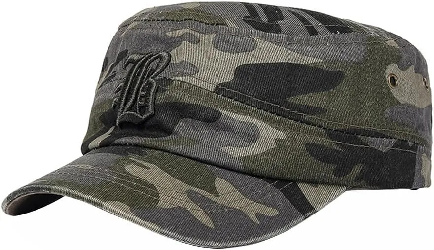 Unisex Cadet Army Cap Military Hat Camouflage Adjustable Unisex Flat Top Cap Men Women Army Baseball Cap