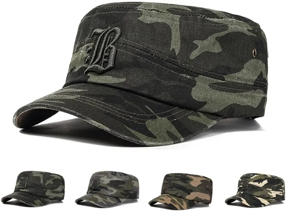 Unisex Cadet Army Cap Military Hat Camouflage Adjustable Unisex Flat Top Cap Men Women Army Baseball Cap
