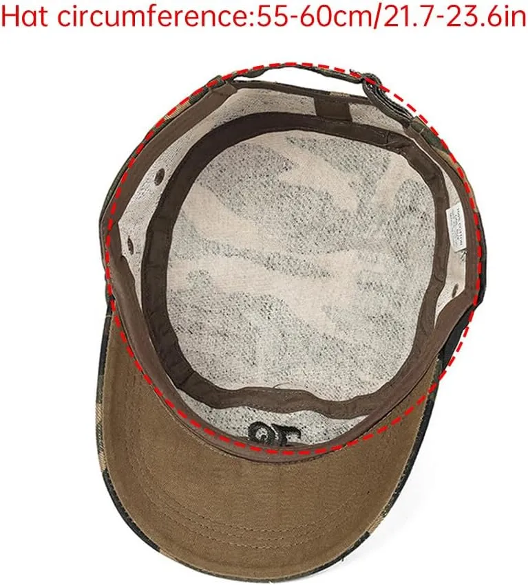 Unisex Cadet Army Cap Military Hat Camouflage Adjustable Unisex Flat Top Cap Men Women Army Baseball Cap