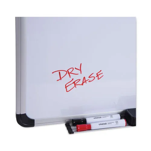 Universal® Magnetic Steel Dry Erase Marker Board, 72" x 48", White Surface, Satin Aluminum Frame
