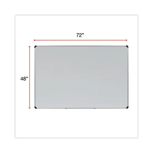 Universal® Magnetic Steel Dry Erase Marker Board, 72" x 48", White Surface, Satin Aluminum Frame