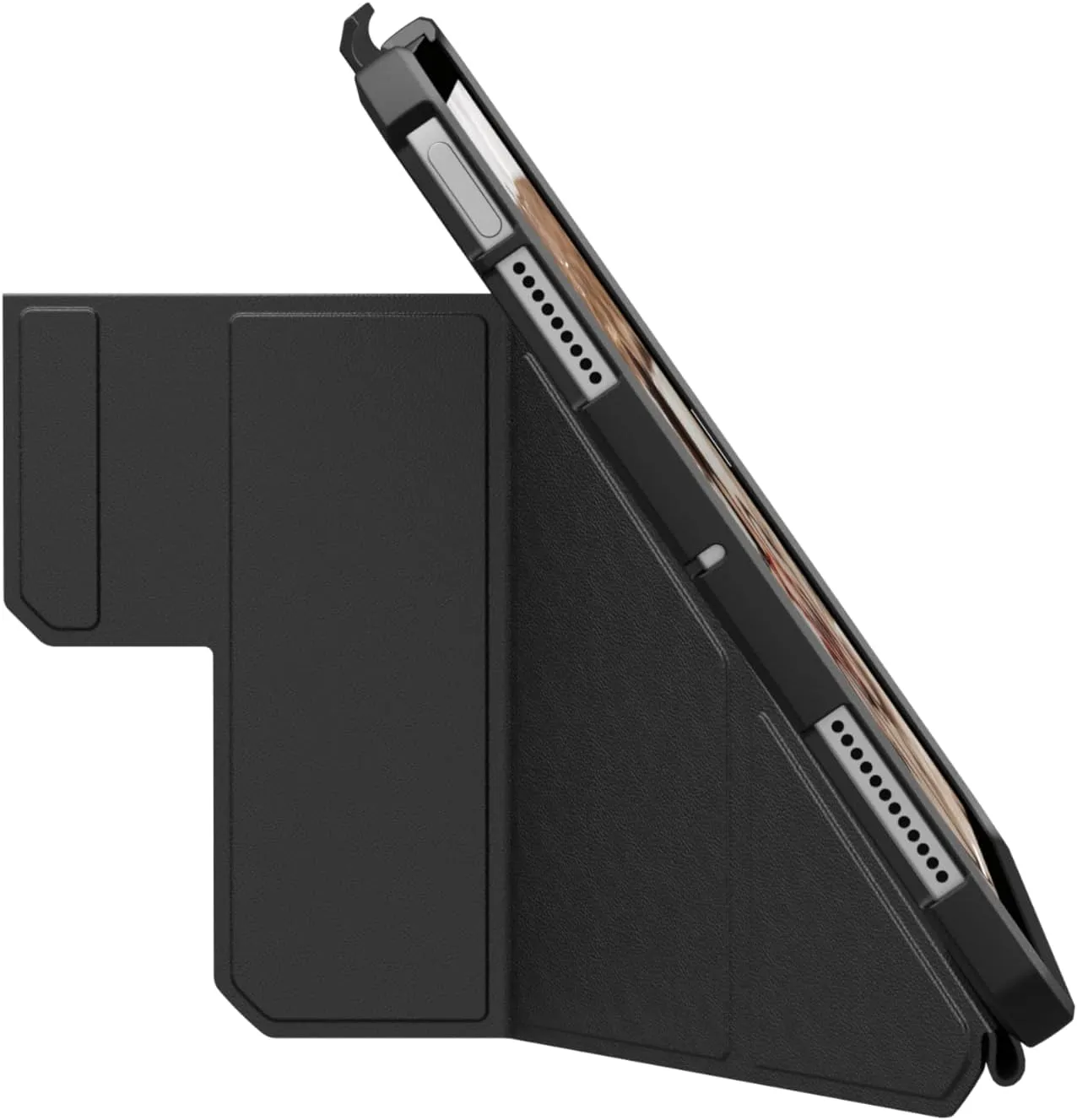 URBAN ARMOR GEAR UAG Designed for iPad Air 11" Case (6th/7th Gen 2024-2025) M3 A3266 A3267 - Rugged Adjustable Multi-Angle Stand Auto Sleep/Wake Folio Cover w/Pencil Holder, Essential Armor Black