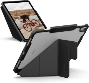 URBAN ARMOR GEAR UAG Designed for iPad Air 11" Case (6th/7th Gen 2024-2025) M3 A3266 A3267 - Rugged Adjustable Multi-Angle Stand Auto Sleep/Wake Folio Cover w/Pencil Holder, Essential Armor Black