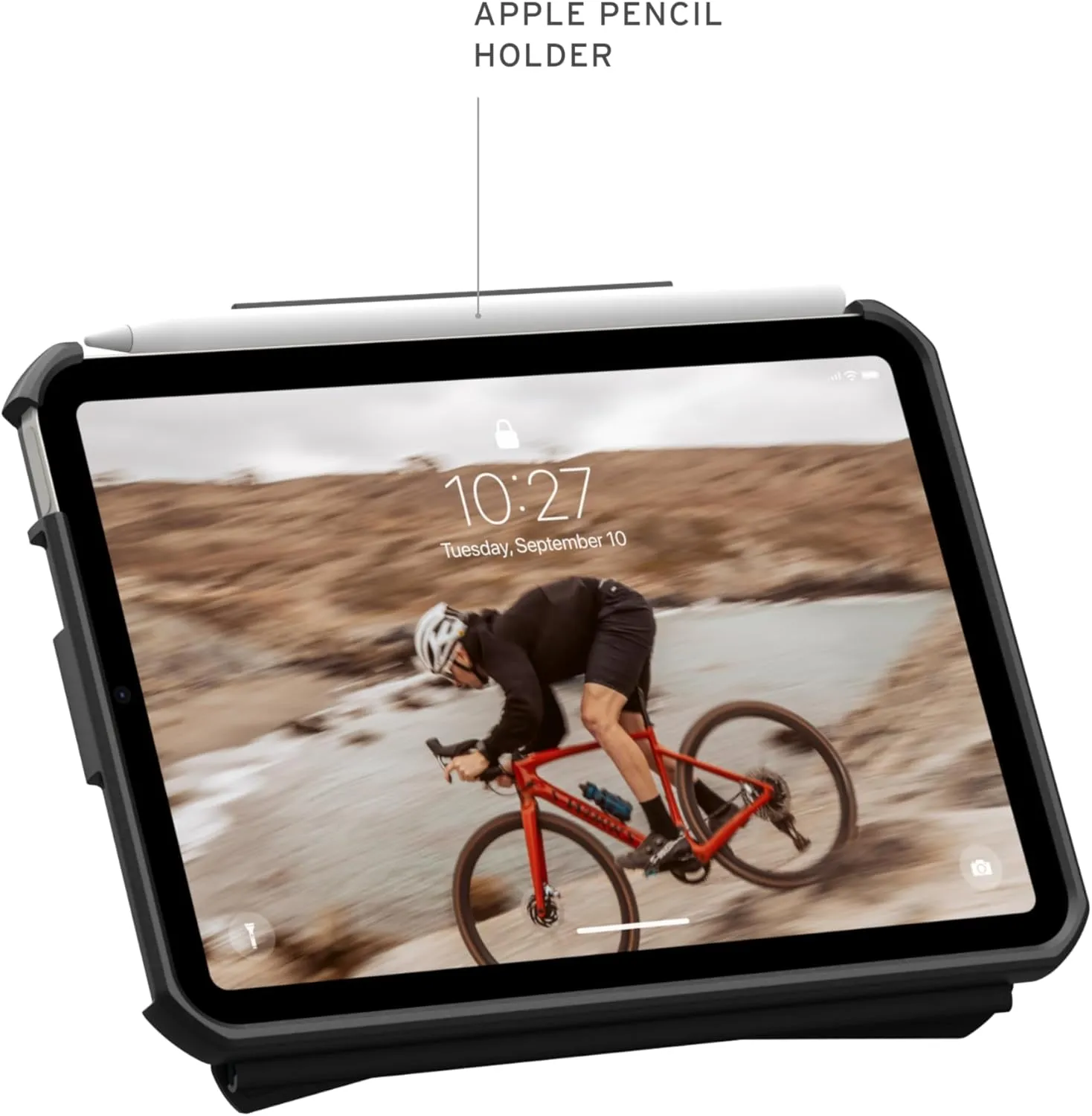 URBAN ARMOR GEAR UAG Designed for iPad mini A17 Pro Case (7th Gen, 2024) A2993 A2995 A2996 8.3" Essential Armor, Multi-Angle Adjustable Stand Protective Cover w/Pencil Pro/Pencil Holder, Cloud Blue