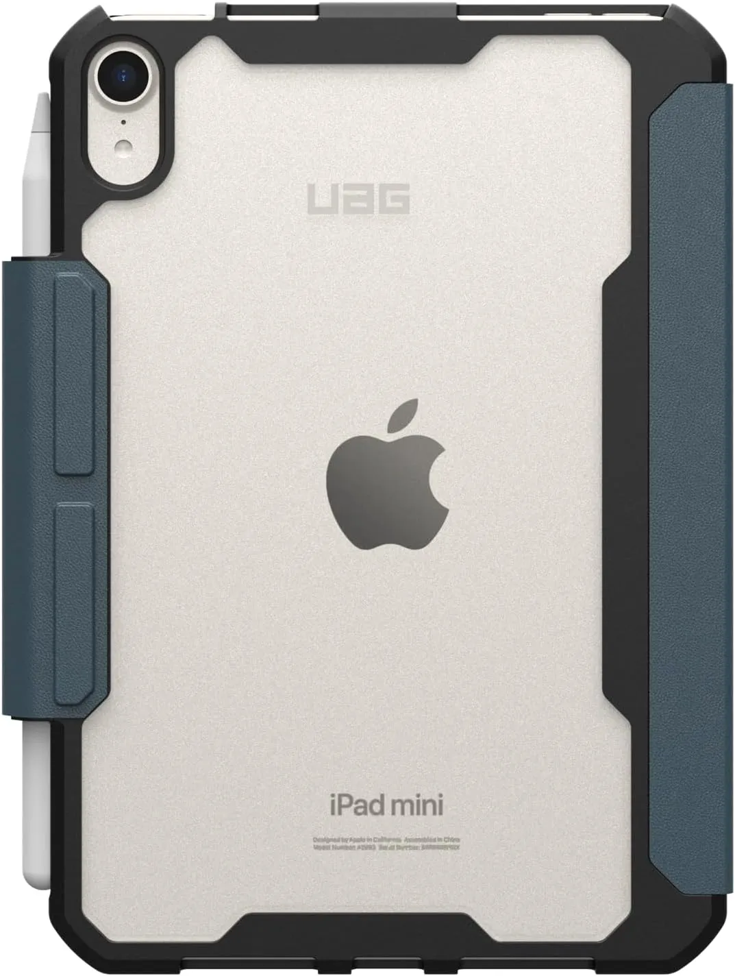 URBAN ARMOR GEAR UAG Designed for iPad mini A17 Pro Case (7th Gen, 2024) A2993 A2995 A2996 8.3" Essential Armor, Multi-Angle Adjustable Stand Protective Cover w/Pencil Pro/Pencil Holder, Cloud Blue