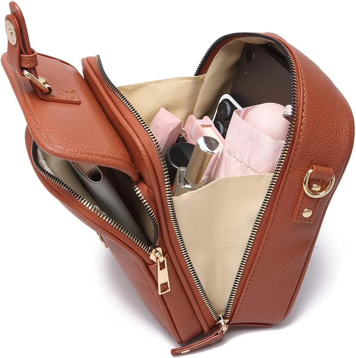 Urvashi Crossbody Leather Bag, 2025 Upgraded Urvashi Crossbody Bag for Women, Vintage Large Capacity Messenger Bag