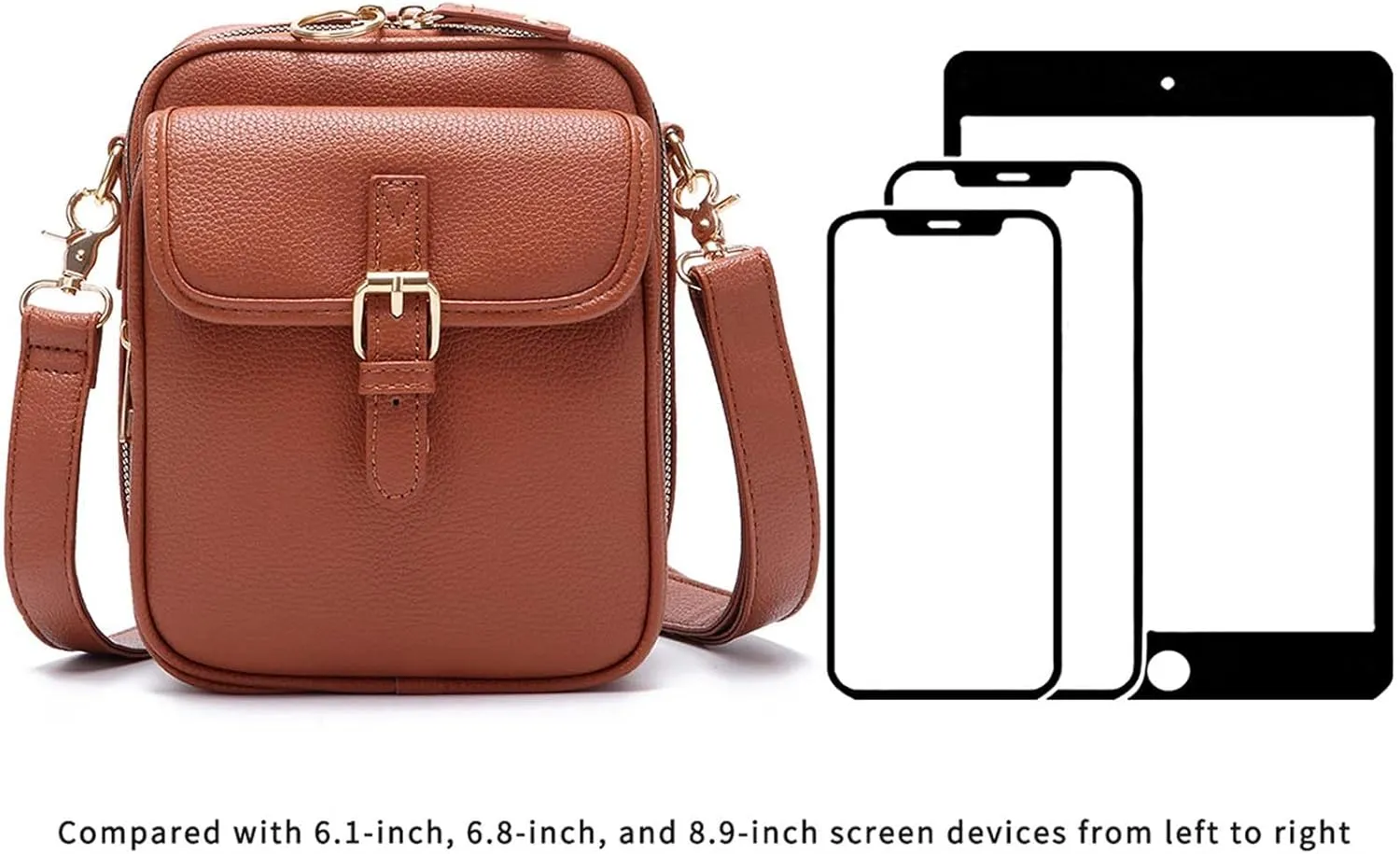 Urvashi Crossbody Leather Bag, 2025 Upgraded Urvashi Crossbody Bag for Women, Vintage Large Capacity Messenger Bag