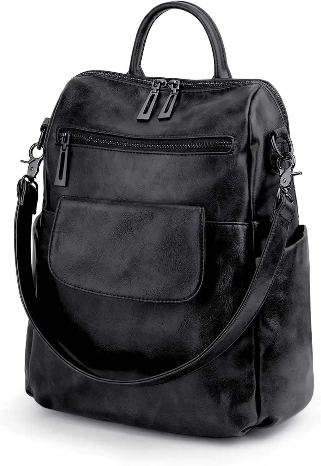 UTO Women Backpack Purse 3 ways PU Washed Leather Ladies Rucksack Shoulder Bag New Blue