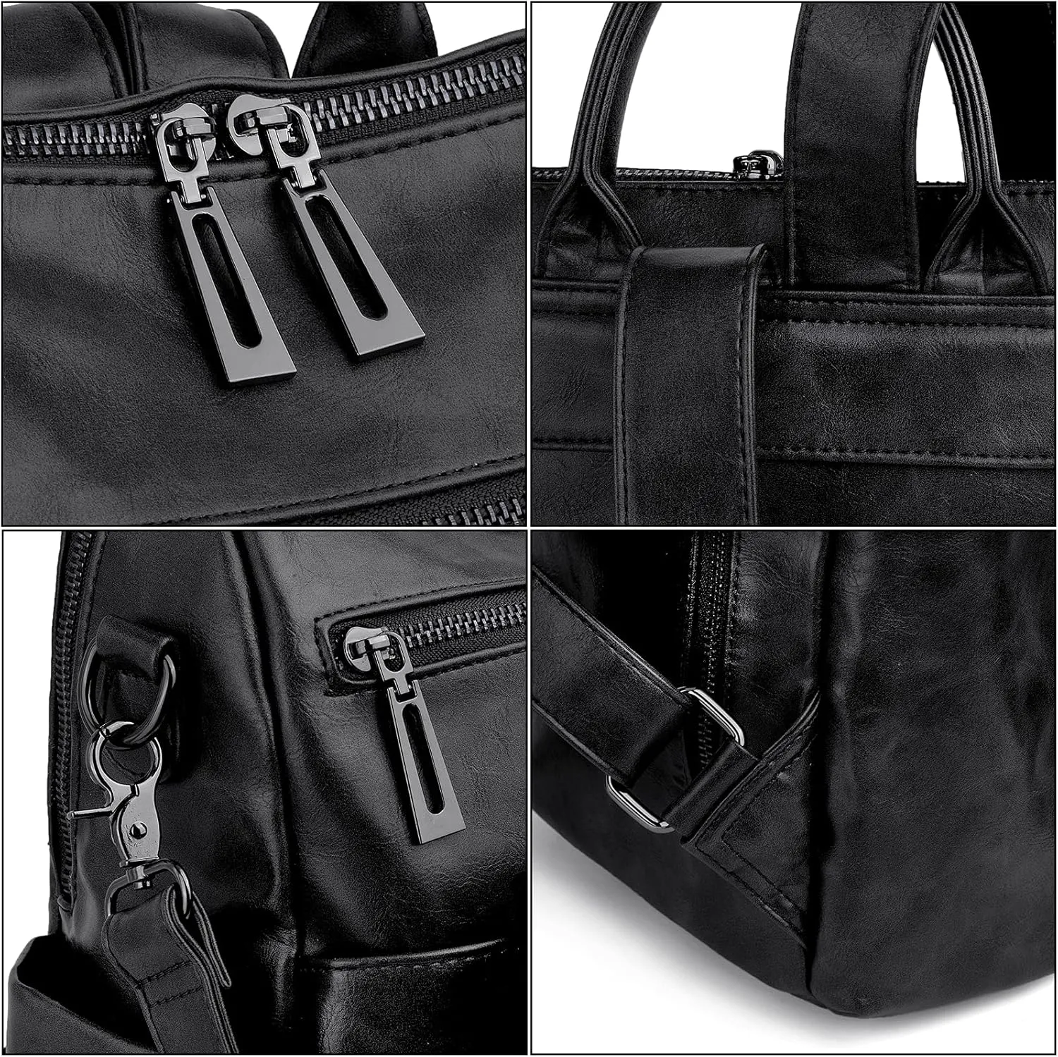 UTO Women Backpack Purse 3 ways PU Washed Leather Ladies Rucksack Shoulder Bag New Blue