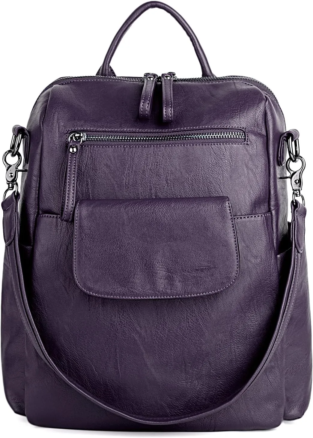 UTO Women Backpack Purse 3 ways PU Washed Leather Ladies Rucksack Shoulder Bag New Blue