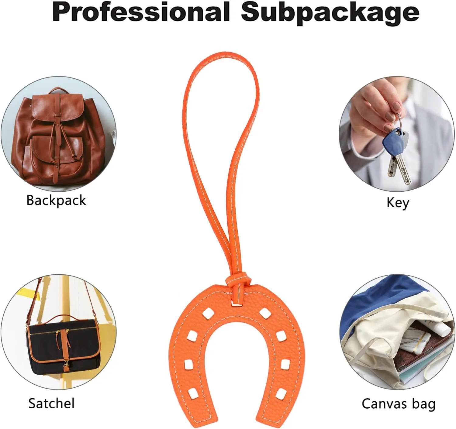VALICLUD 3pcs Keyring for Purse Leather Decorative Horseshoe Phone Creative Charm Pendant Hanging Keychain