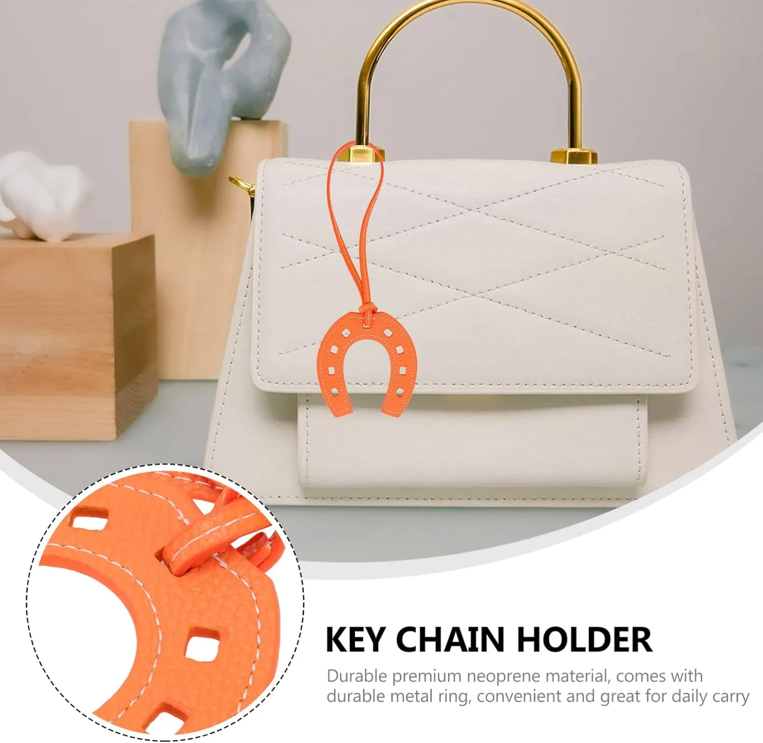 VALICLUD 3pcs Keyring for Purse Leather Decorative Horseshoe Phone Creative Charm Pendant Hanging Keychain